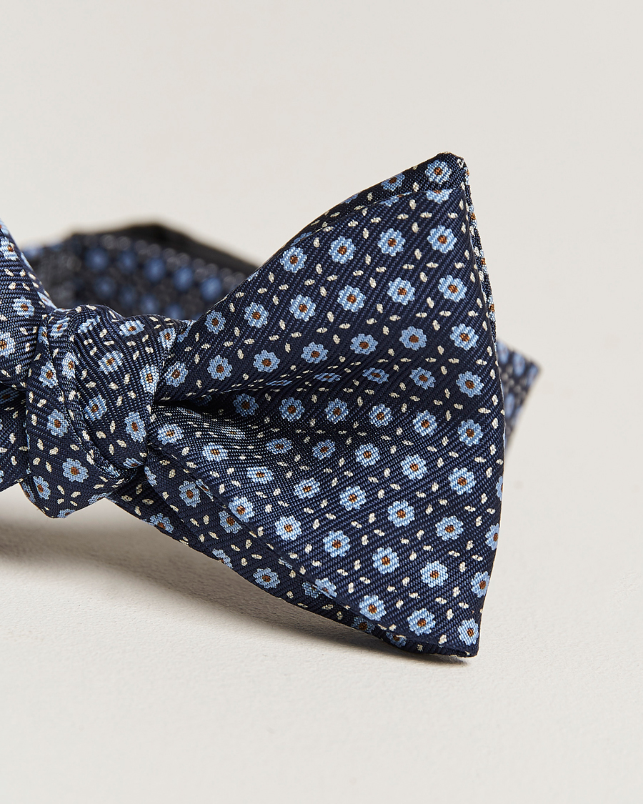 Herren | Fliegen | E. Marinella | Printed Silk Bow Tie Navy