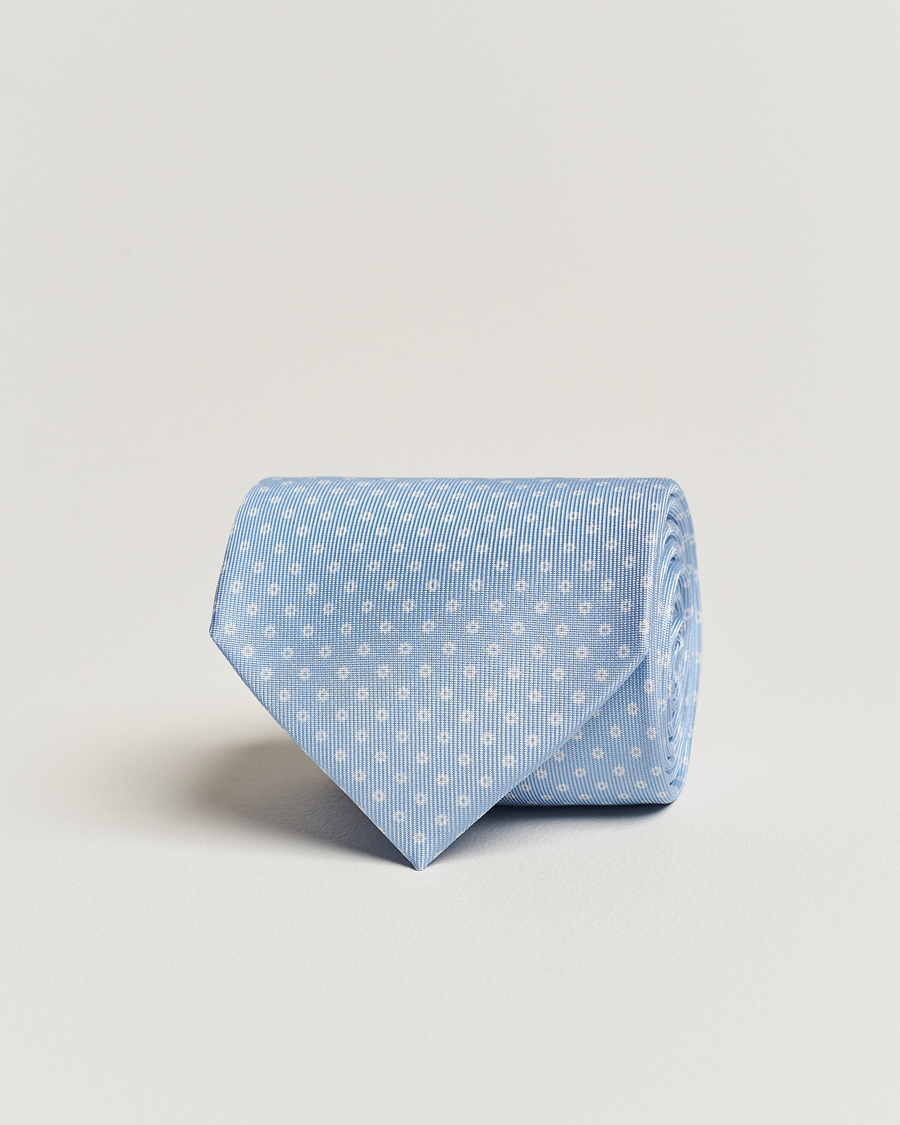 Herren | E. Marinella 3-Fold Printed Silk Tie Sky Blue | E. Marinella | 3-Fold Printed Silk Tie Sky Blue