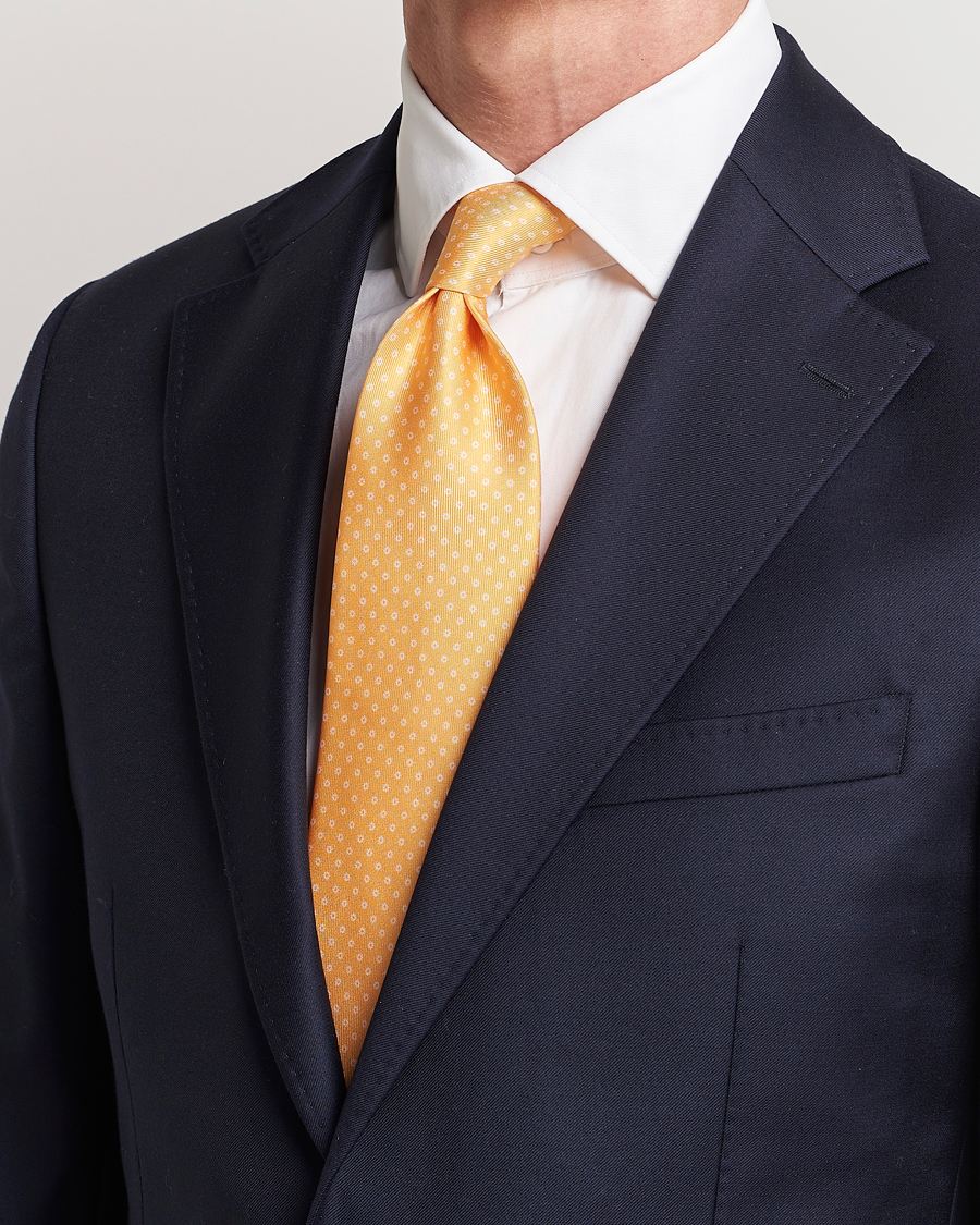 Herren |  | E. Marinella | 3-Fold Printed Silk Tie Yellow