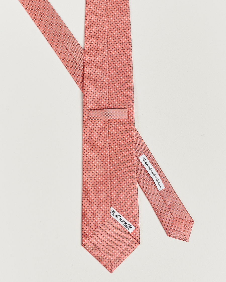 Herren | E. Marinella 3-Fold Printed Silk Tie Orange | E. Marinella | 3-Fold Printed Silk Tie Orange