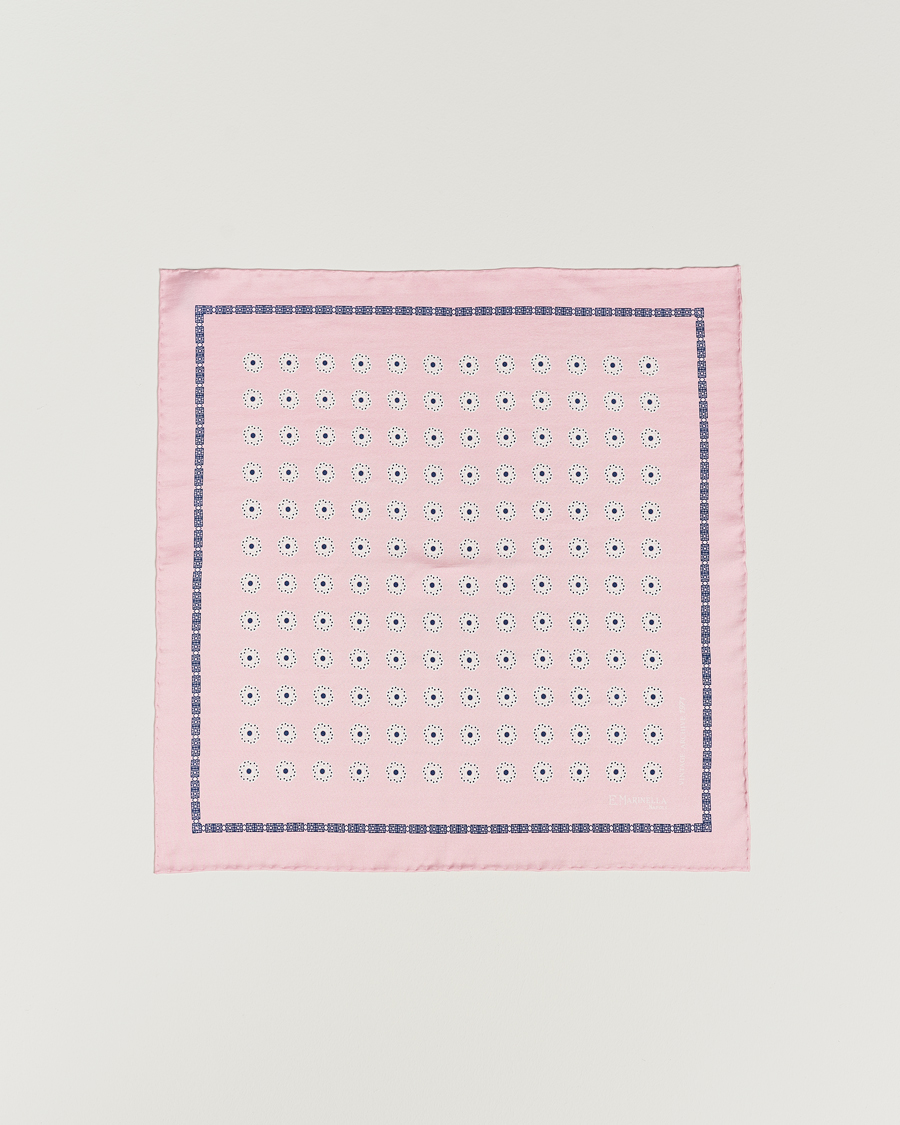 Herren |  | E. Marinella | Printed Silk Pocket Square Pink