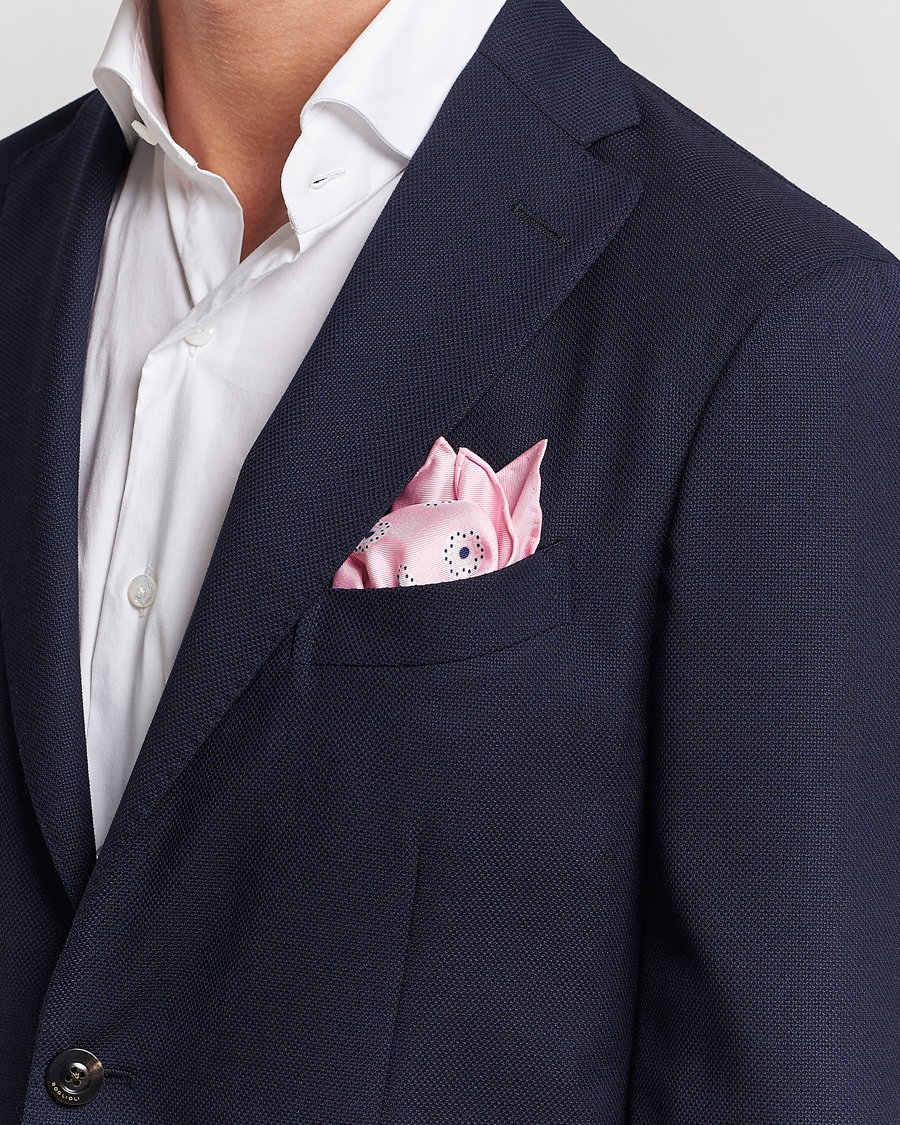 Herren |  | E. Marinella | Printed Silk Pocket Square Pink