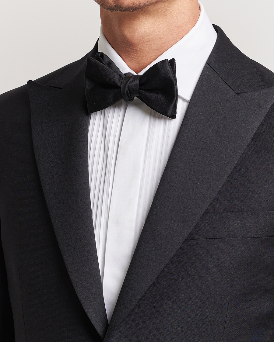 Herren | Italian Department | E. Marinella | Silk Bow Tie Black Satin