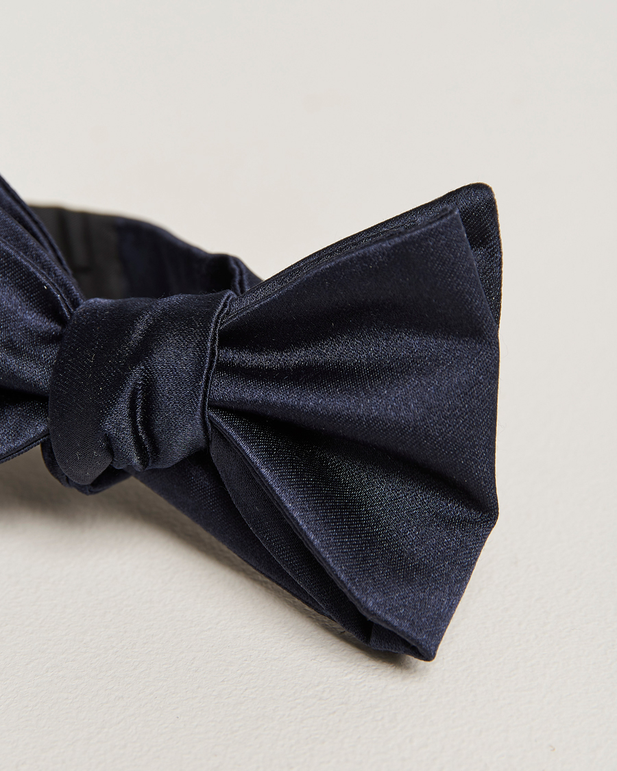 Herren | Fliegen | E. Marinella | Silk Bow Tie Navy Satin