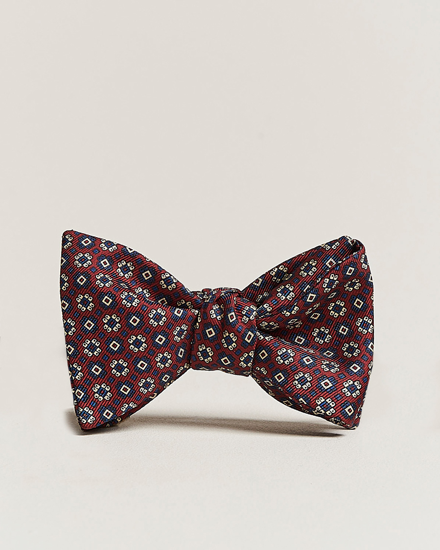 Herren | Fliegen | E. Marinella | Printed Silk Bow Tie Burgundy