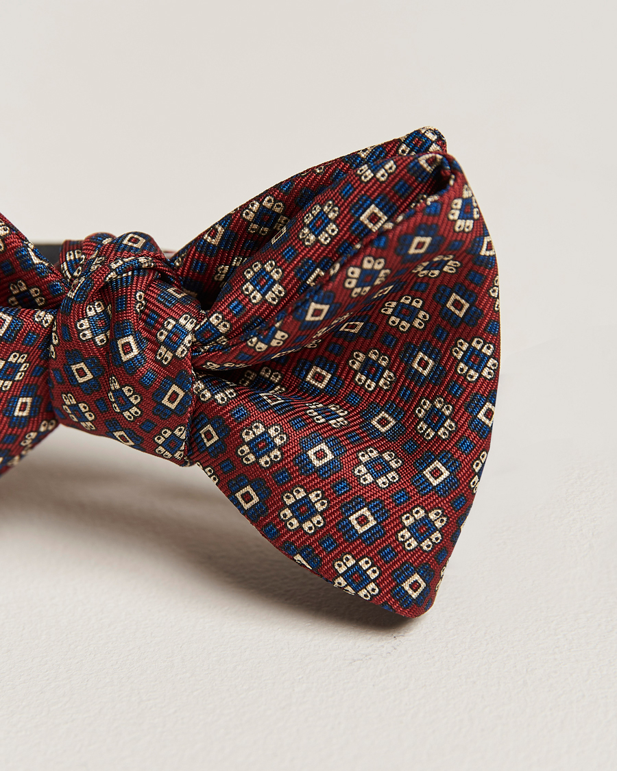 Herren | Fliegen | E. Marinella | Printed Silk Bow Tie Burgundy