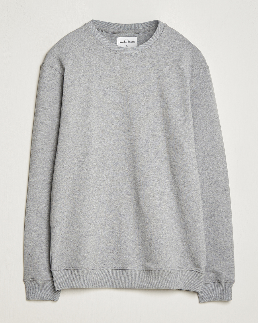 Herren | Graue Sweatshirts | Bread & Boxers | Loungewear Crew Neck Sweatshirt Grey Melange