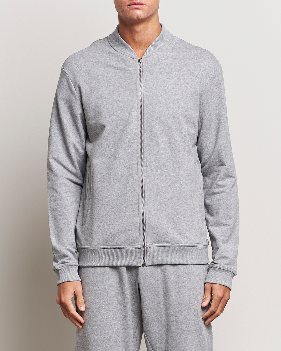 Herren | Pullover | Bread & Boxers | Loungewear Full Zip Sweater Grey Melange