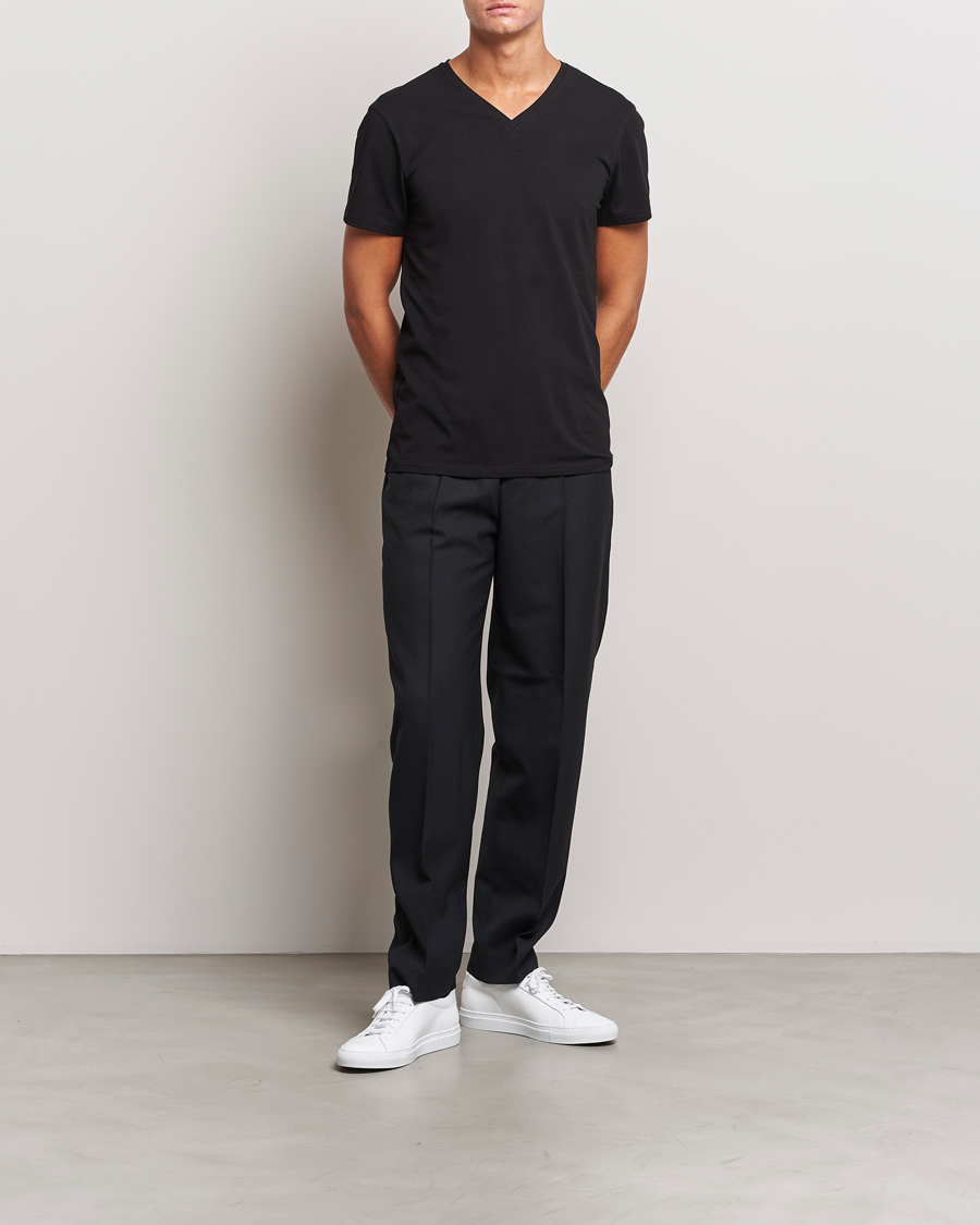 Herren | T-Shirts | Bread & Boxers | 2-Pack V-Neck T-Shirt Black