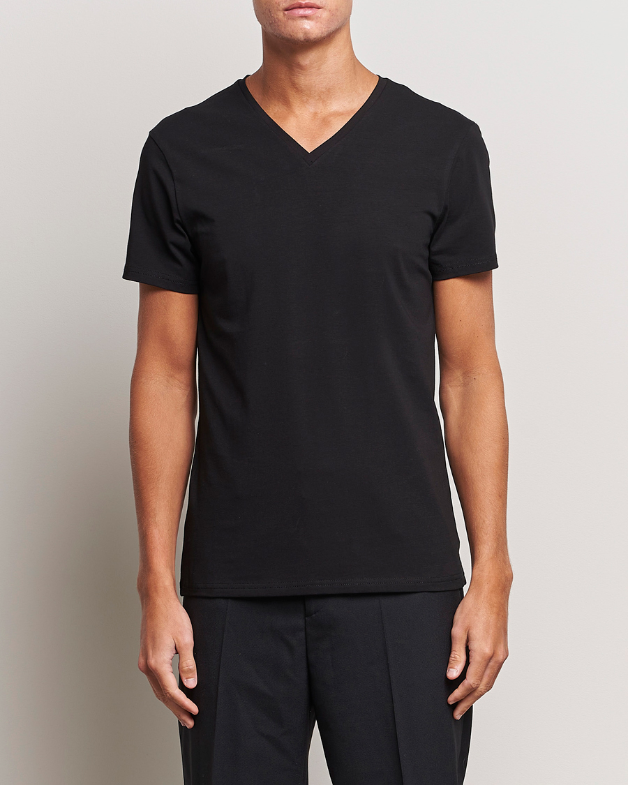 Men |  | Bread & Boxers | 2-Pack V-Neck T-Shirt Black