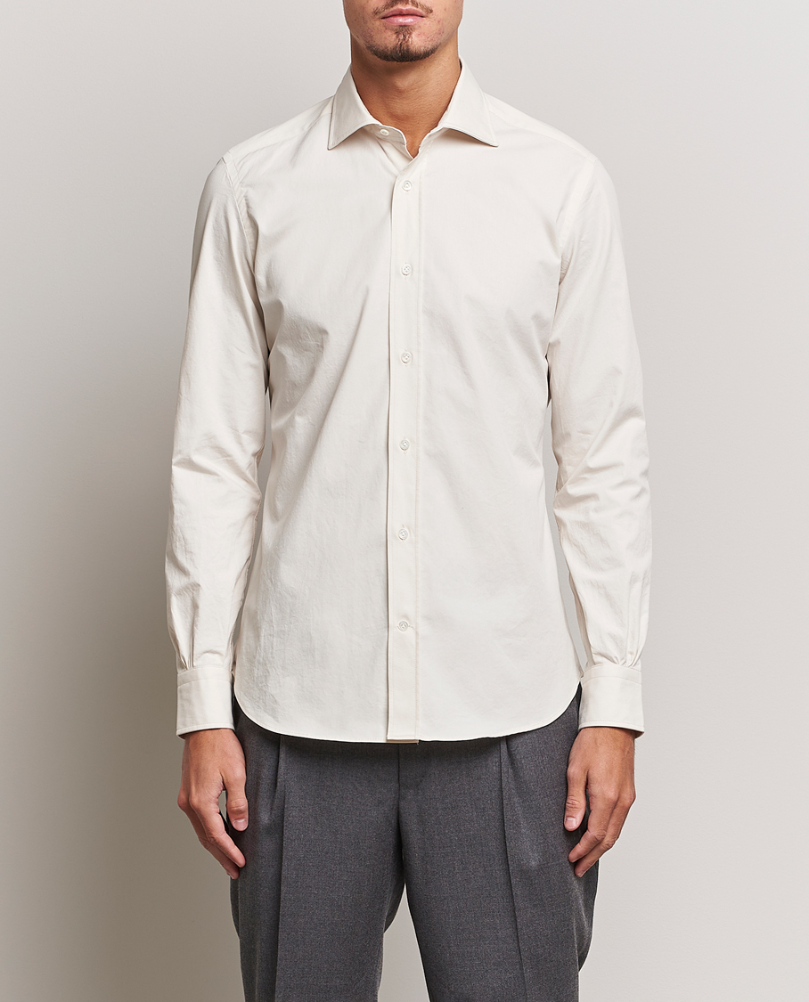Herren |  | Mazzarelli | Soft Twill Cotton Shirt White