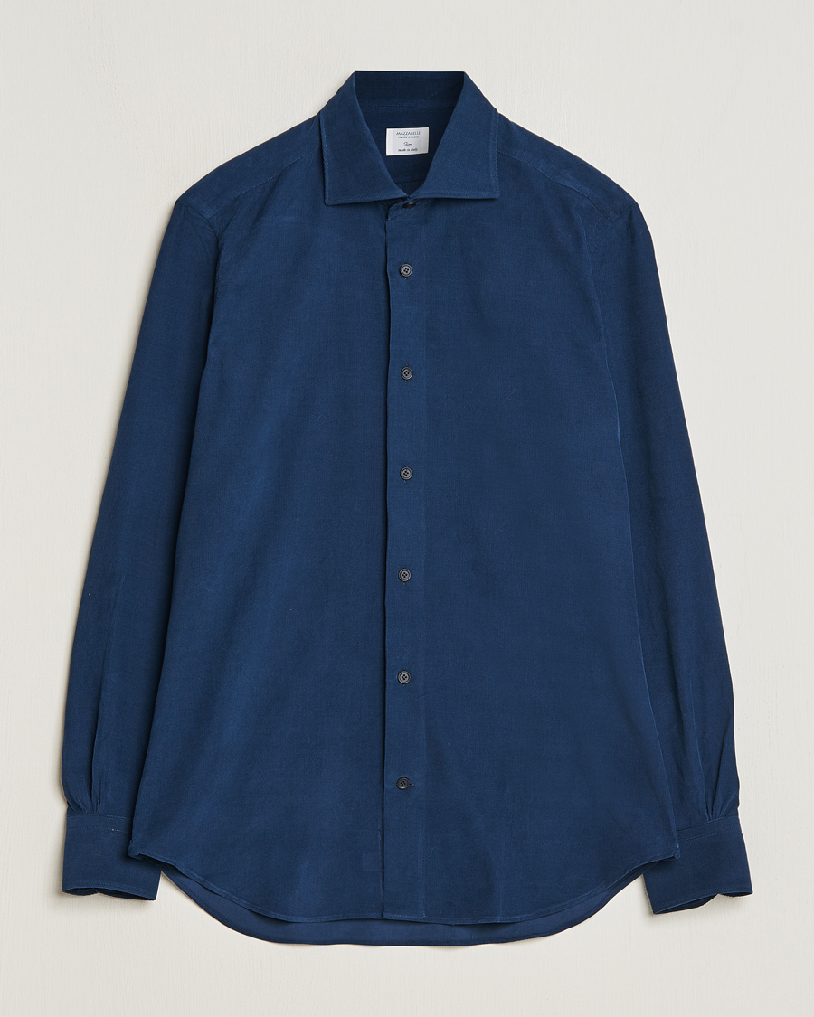 Herren | Hemden | Mazzarelli | Soft Corduroy Shirt Navy