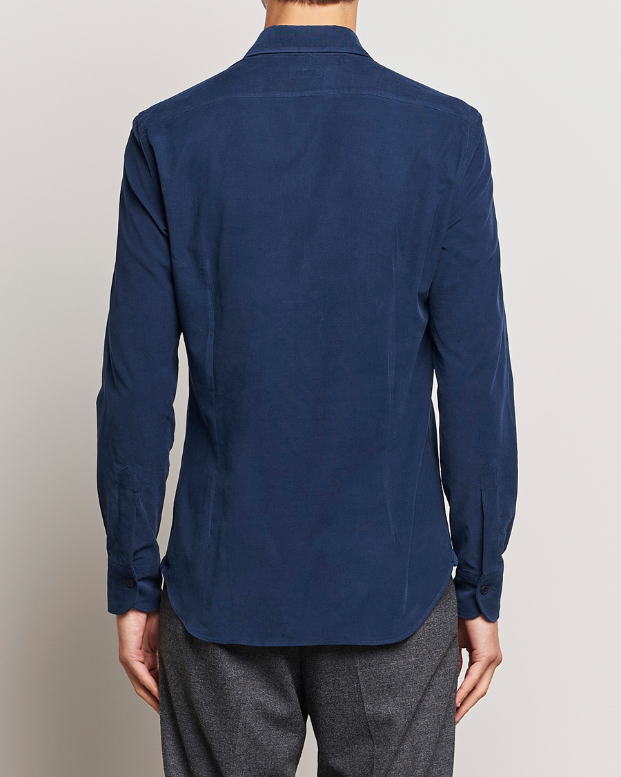 Herren | Hemden | Mazzarelli | Soft Corduroy Shirt Navy