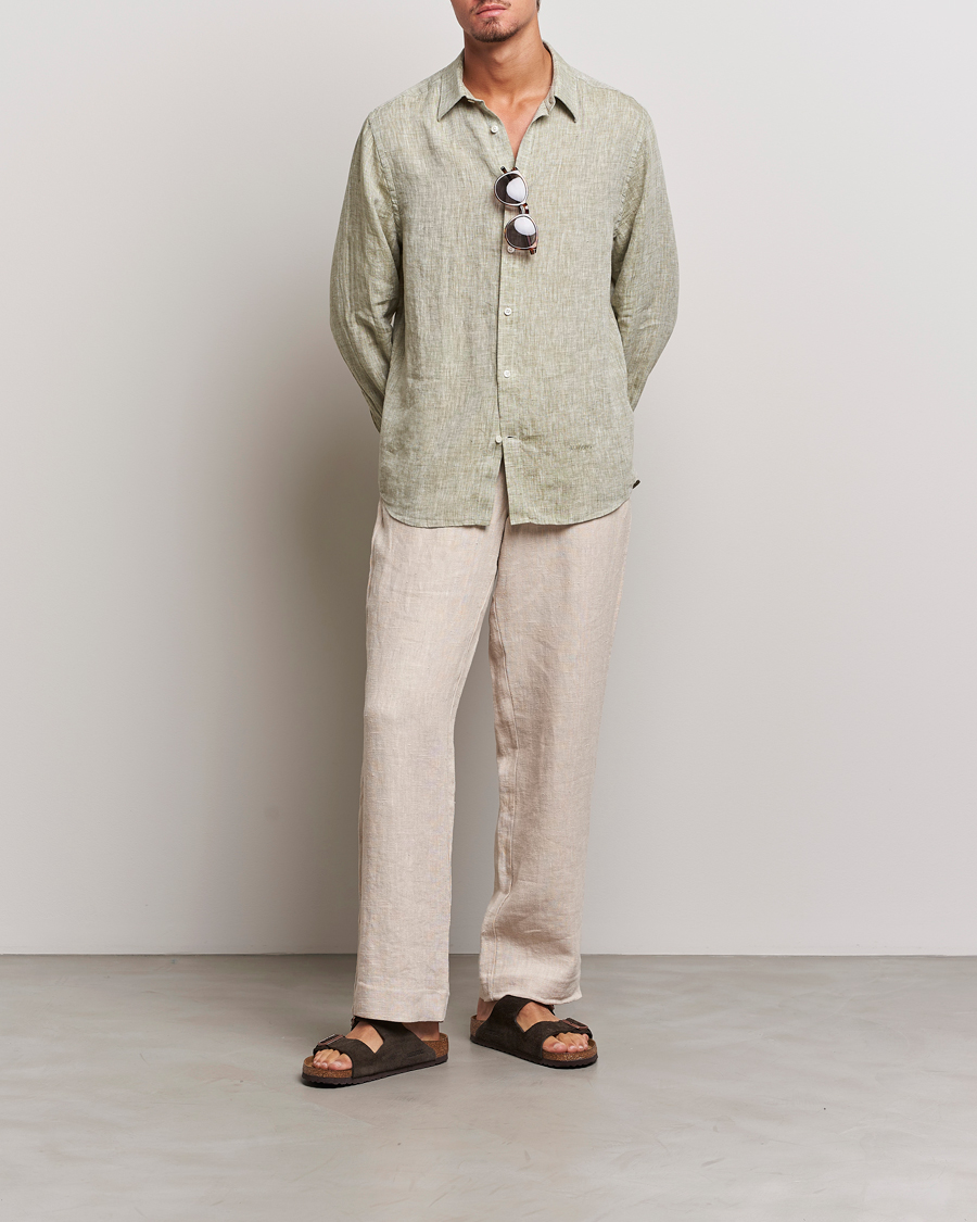 Herren | Hemden | J.Lindeberg | Reg Fit Linen Melange Shirt Aloe