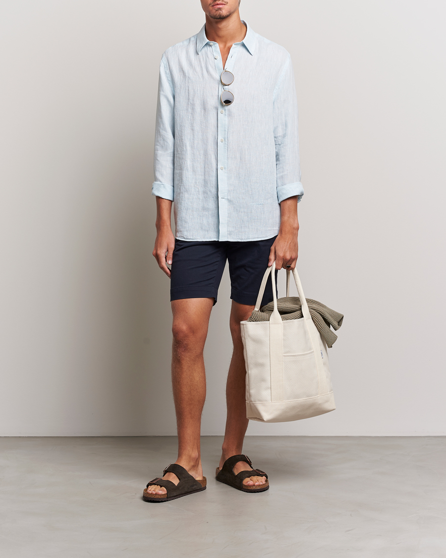 Herren | Hemden | J.Lindeberg | Reg Fit Linen Melange Shirt Dream Blue