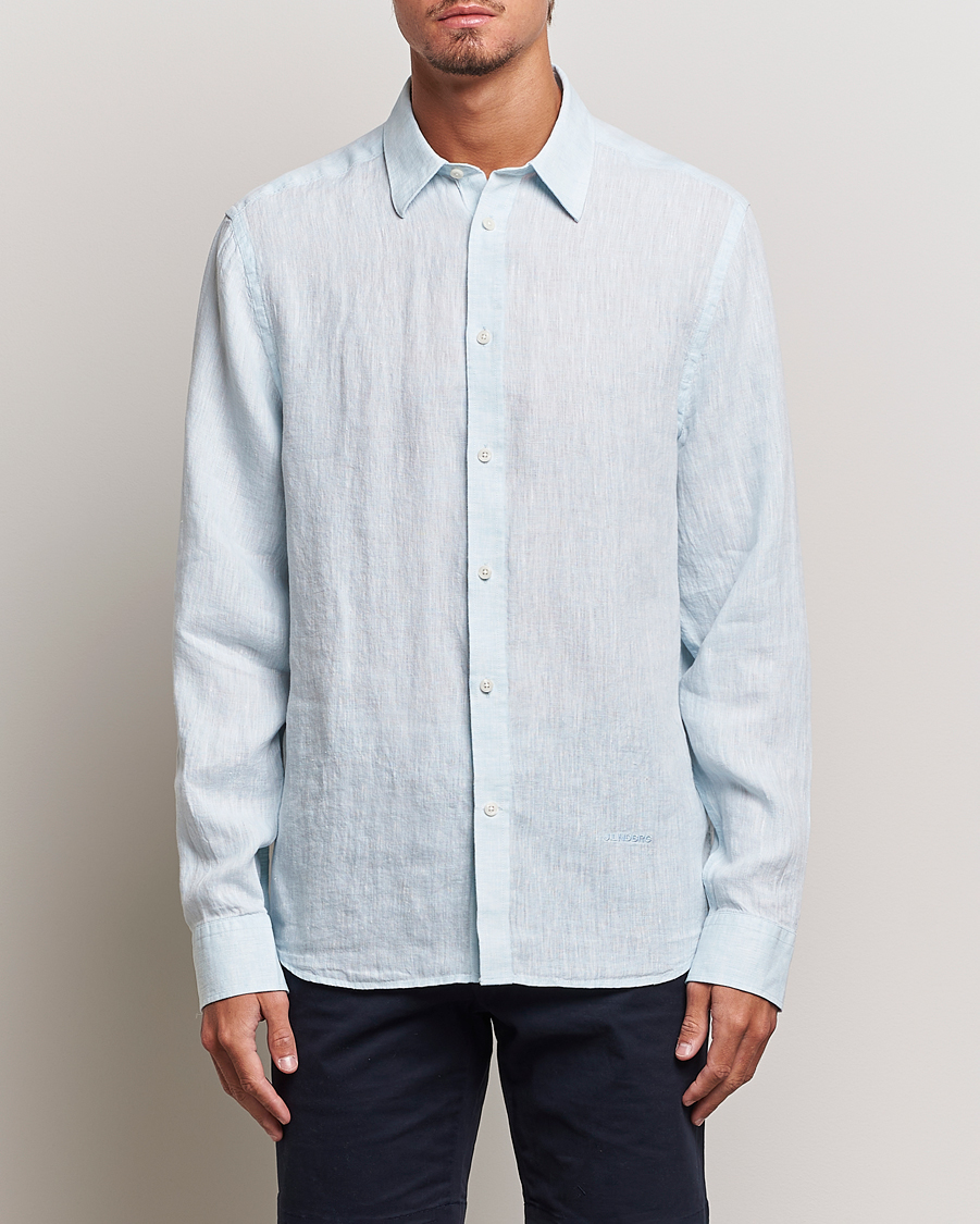 Herren | Hemden | J.Lindeberg | Reg Fit Linen Melange Shirt Dream Blue