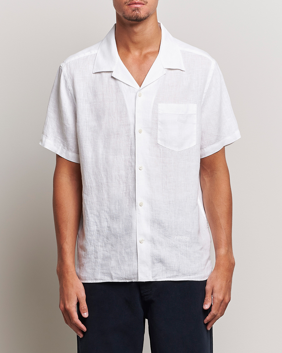 Herren | The Linen Lifestyle | J.Lindeberg | Reg Fit Linen Melange Short Sleeve Shirt White
