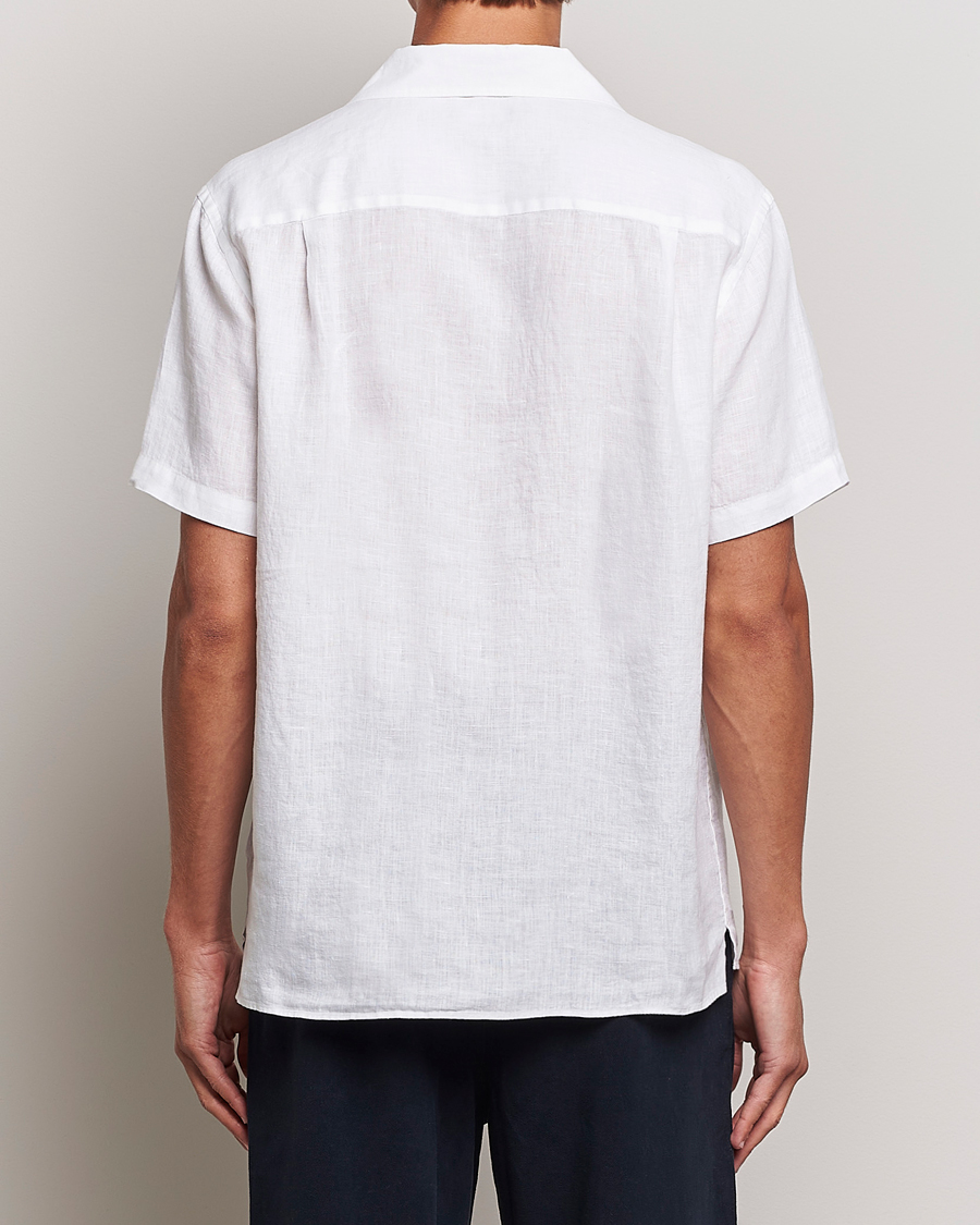 Herren | Hemden | J.Lindeberg | Reg Fit Linen Melange Short Sleeve Shirt White