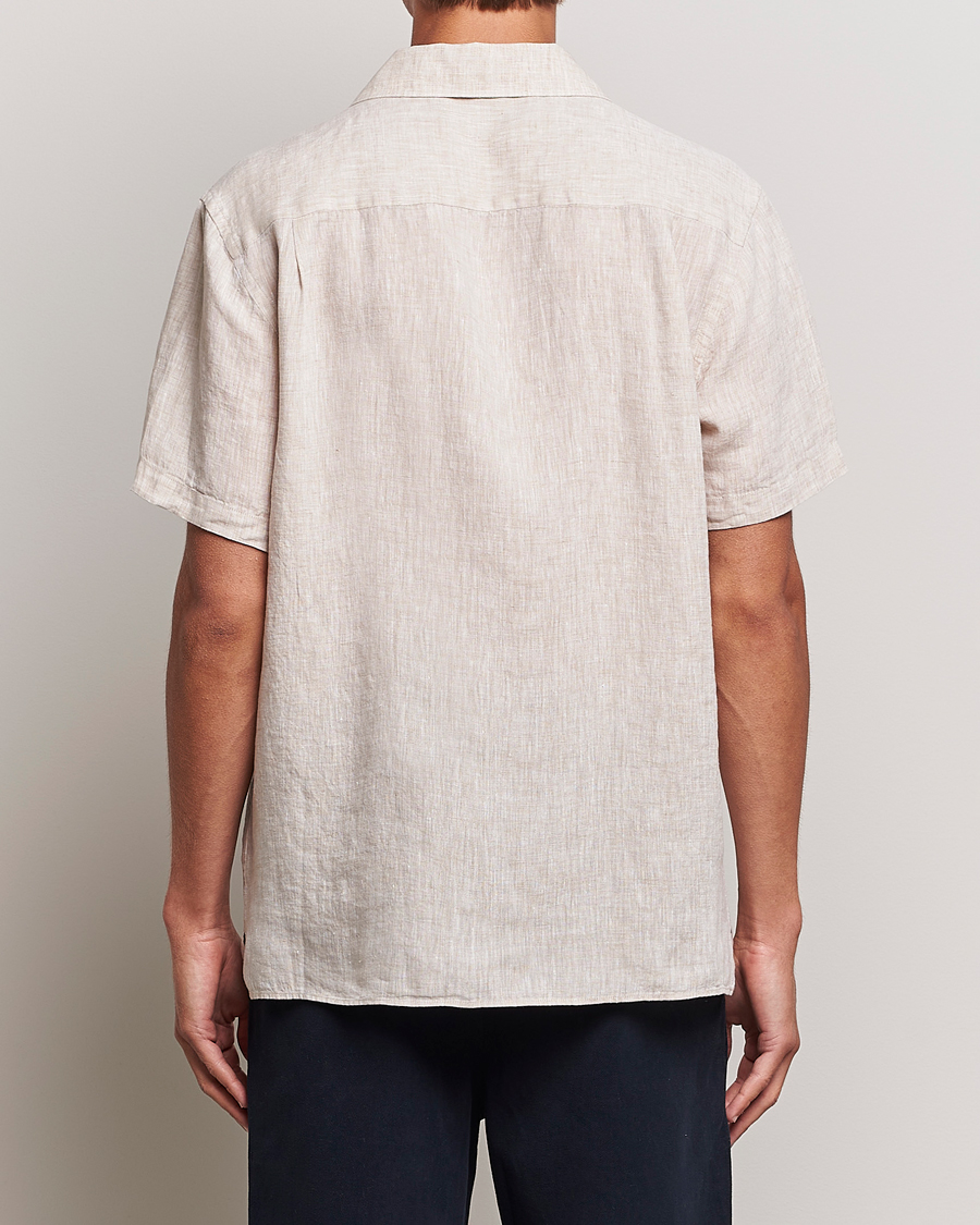 Herren | Hemden | J.Lindeberg | Reg Fit Linen Melange Short Sleeve Shirt Safari Beige