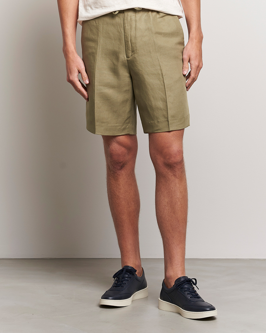 Herren | Shorts | J.Lindeberg | Baron Tencel/Linen Shorts Aloe