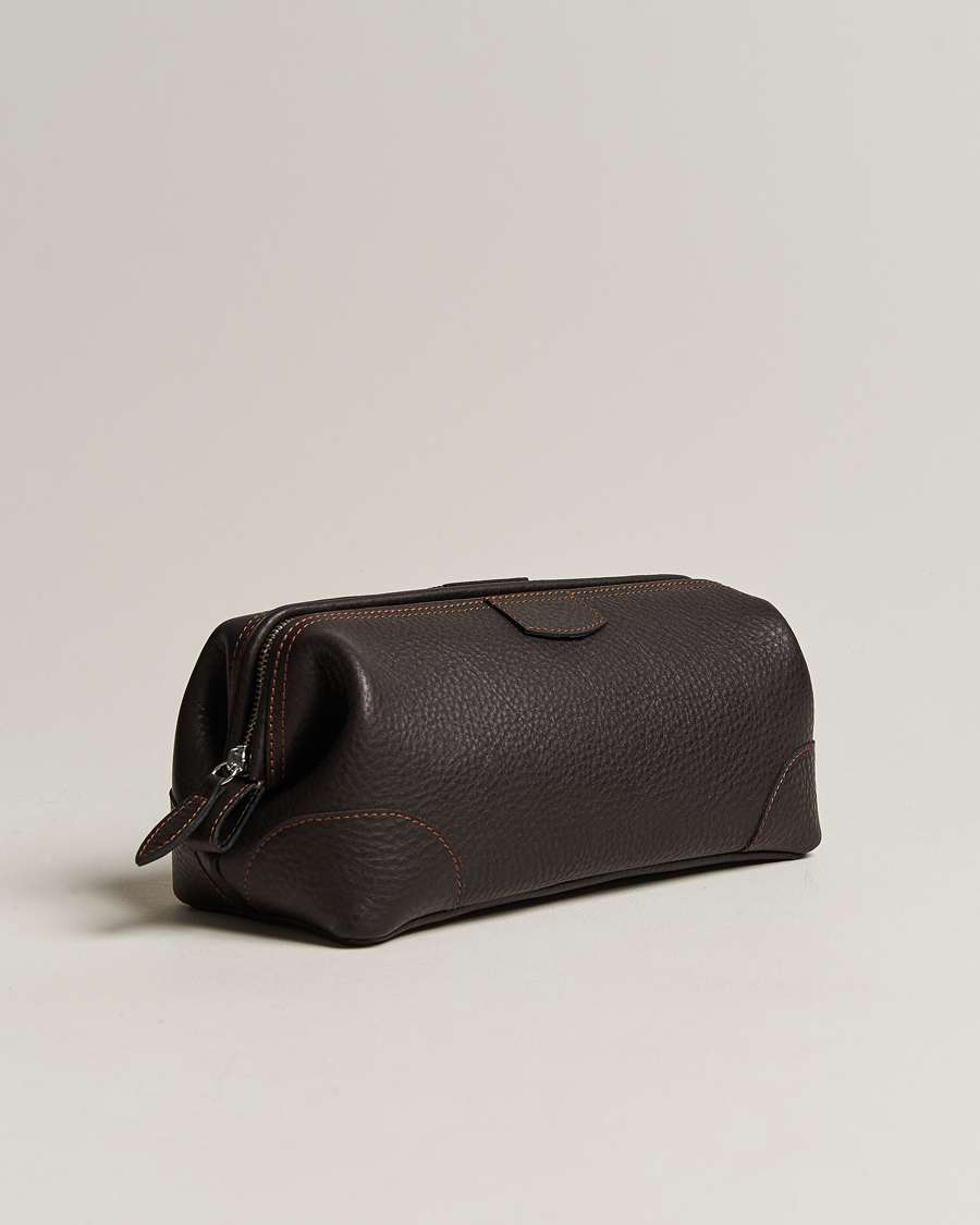 Herren | Kulturbeutel | F. Hammann | Large Washbag Dark Brown