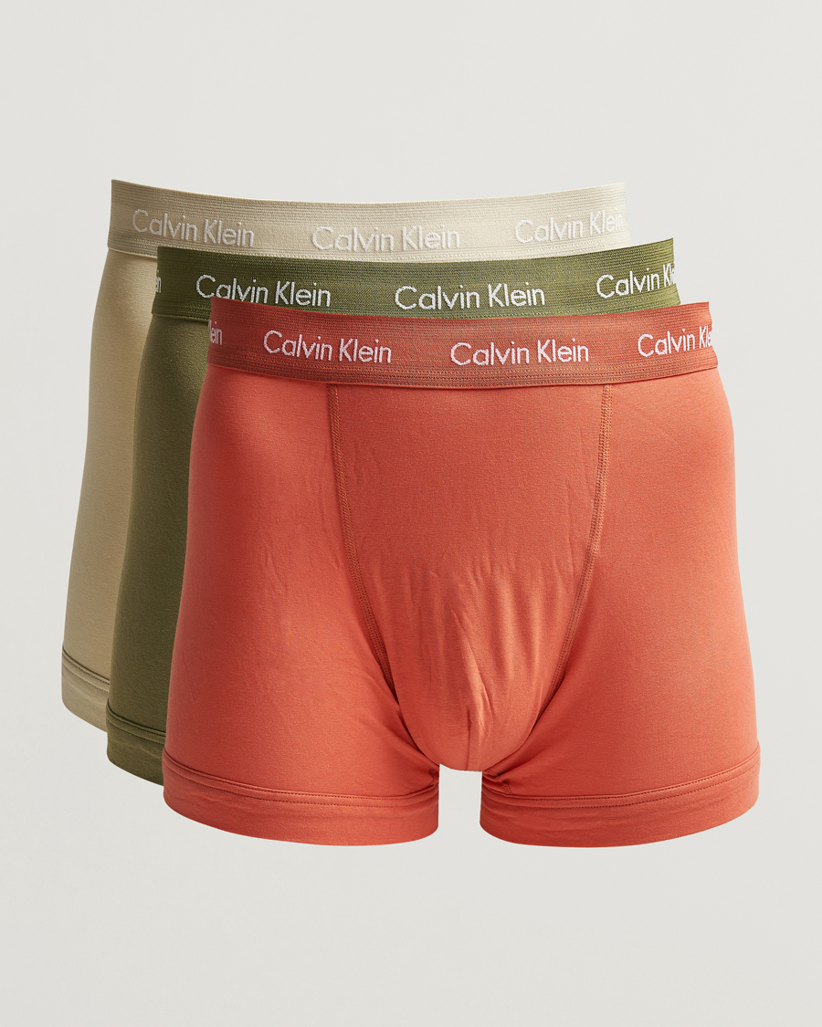 Herren |  | Calvin Klein | Cotton Stretch 3-Pack Trunk Beige/Red/Green