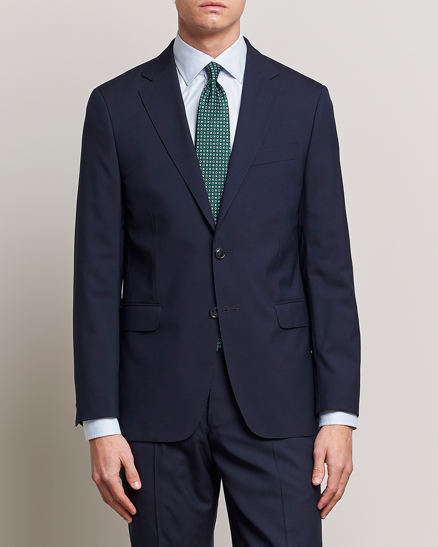 Herren | Business Casual | Oscar Jacobson | Falk Wool Blazer Blue