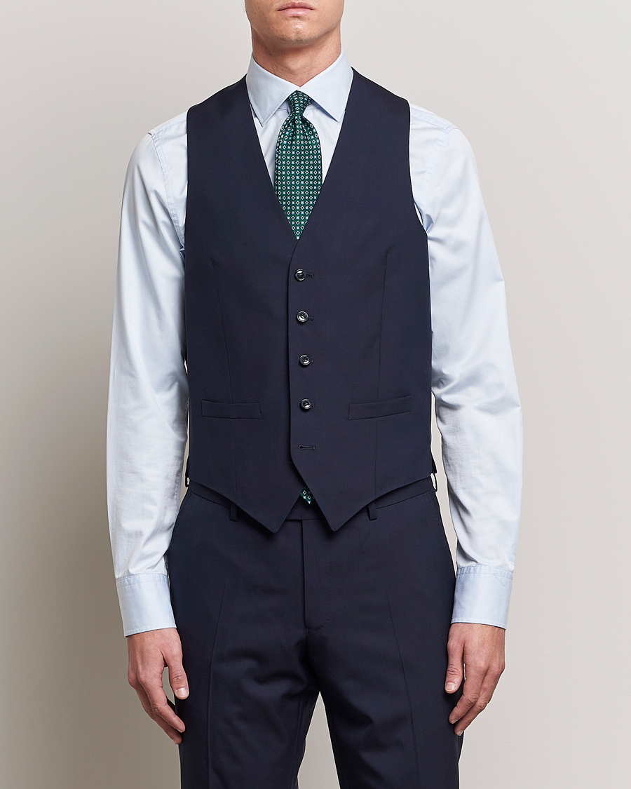 Herren | Kategorie | Oscar Jacobson | Carlo Wool Waistcoat Blue