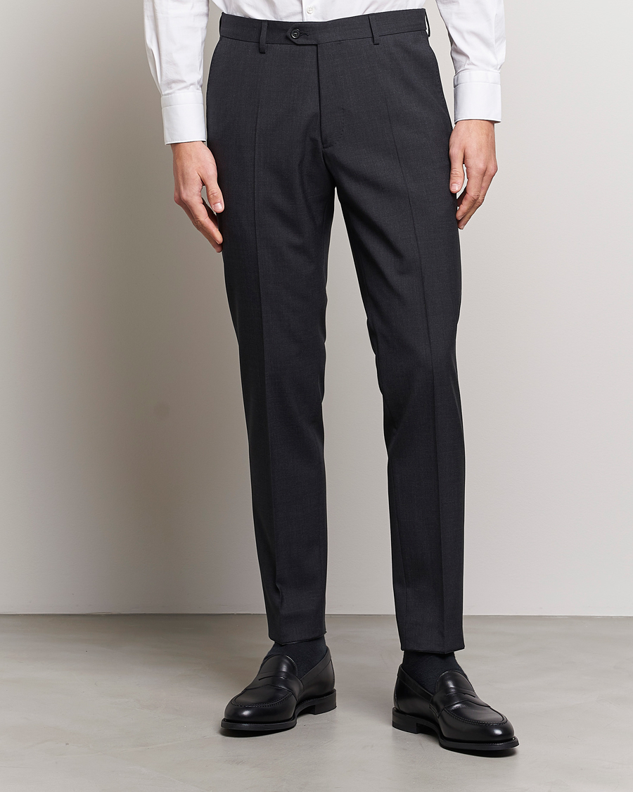 Men | Suit Trousers | Oscar Jacobson | Denz Wool Trousers Grey