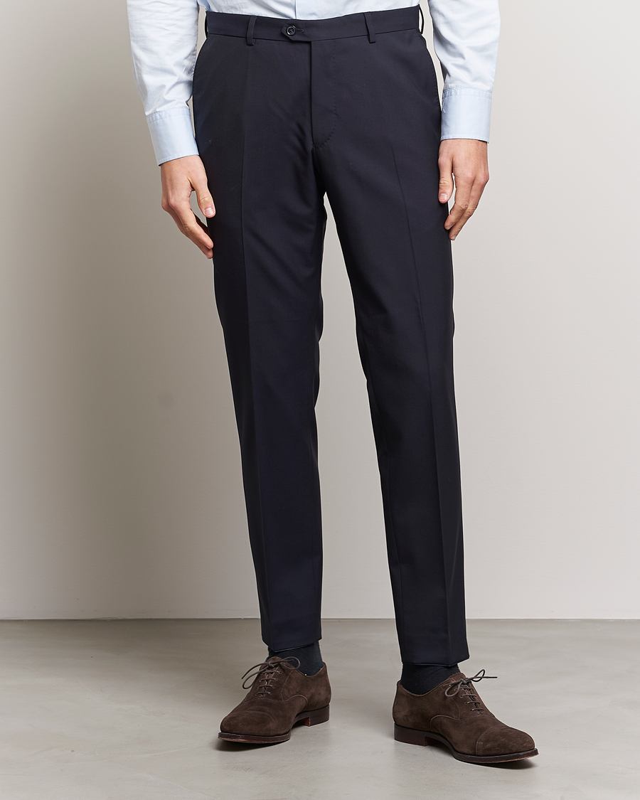 Herren | Business & Beyond | Oscar Jacobson | Denz Wool Trousers Navy