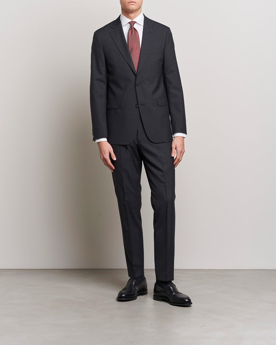 Herren | Hosen | Oscar Jacobson | Diego Wool Trousers Grey