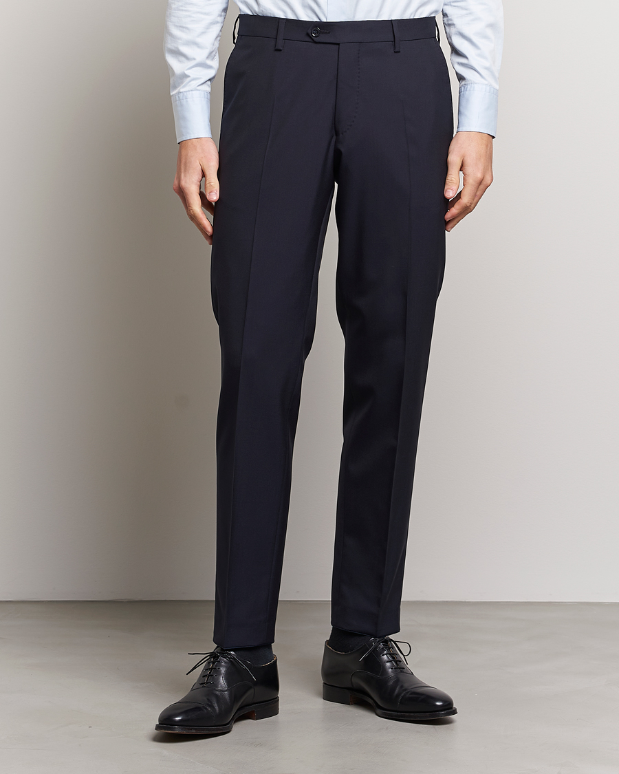 Men | Suit Trousers | Oscar Jacobson | Diego Wool Trousers Navy