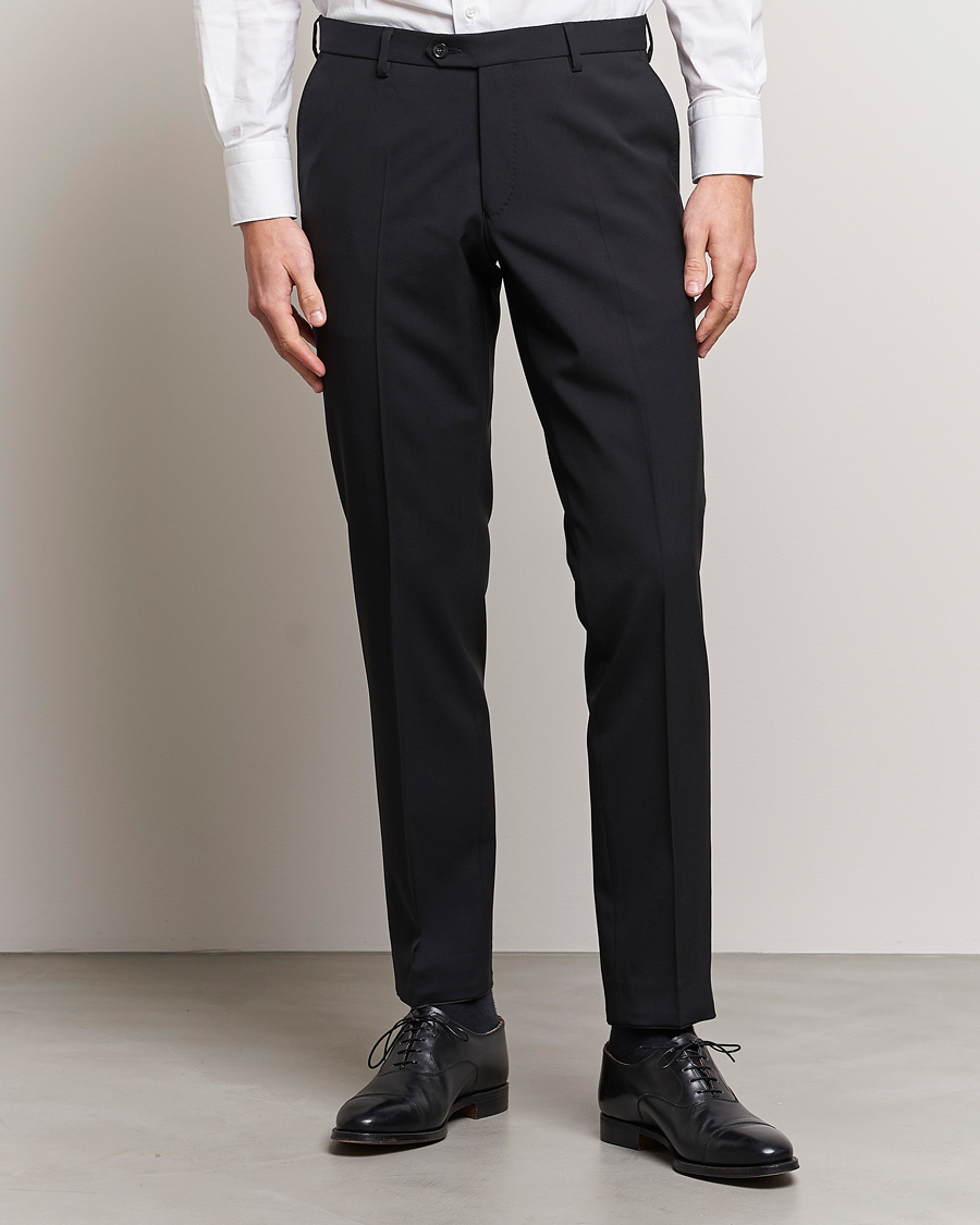 Herren | Business & Beyond | Oscar Jacobson | Diego Wool Trousers Black