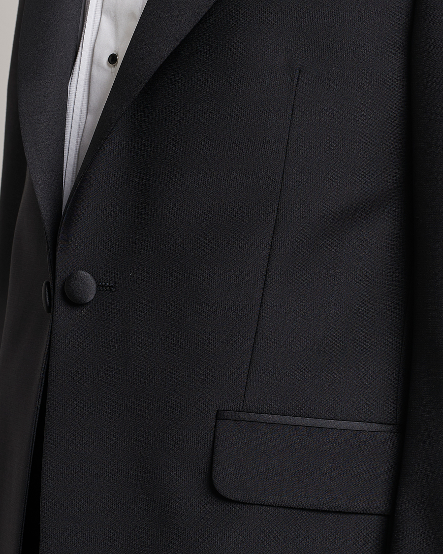 Herren | Sakkos | Oscar Jacobson | Frampton Wool Tuxedo Blazer Black