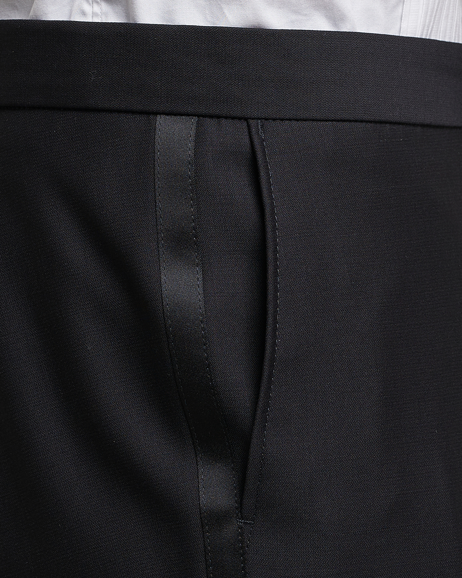 Herren | Hosen | Oscar Jacobson | Devon Wool Tuxedo Trousers Black