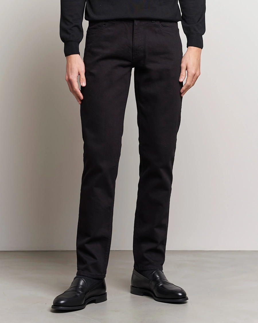 Herren | Schwartze Jeans | Oscar Jacobson | Albert Cotton Stretch Jeans Black
