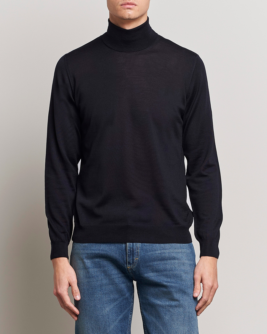 Herren | Oscar Jacobson | Oscar Jacobson | Cole Merino Wool Rollneck Navy