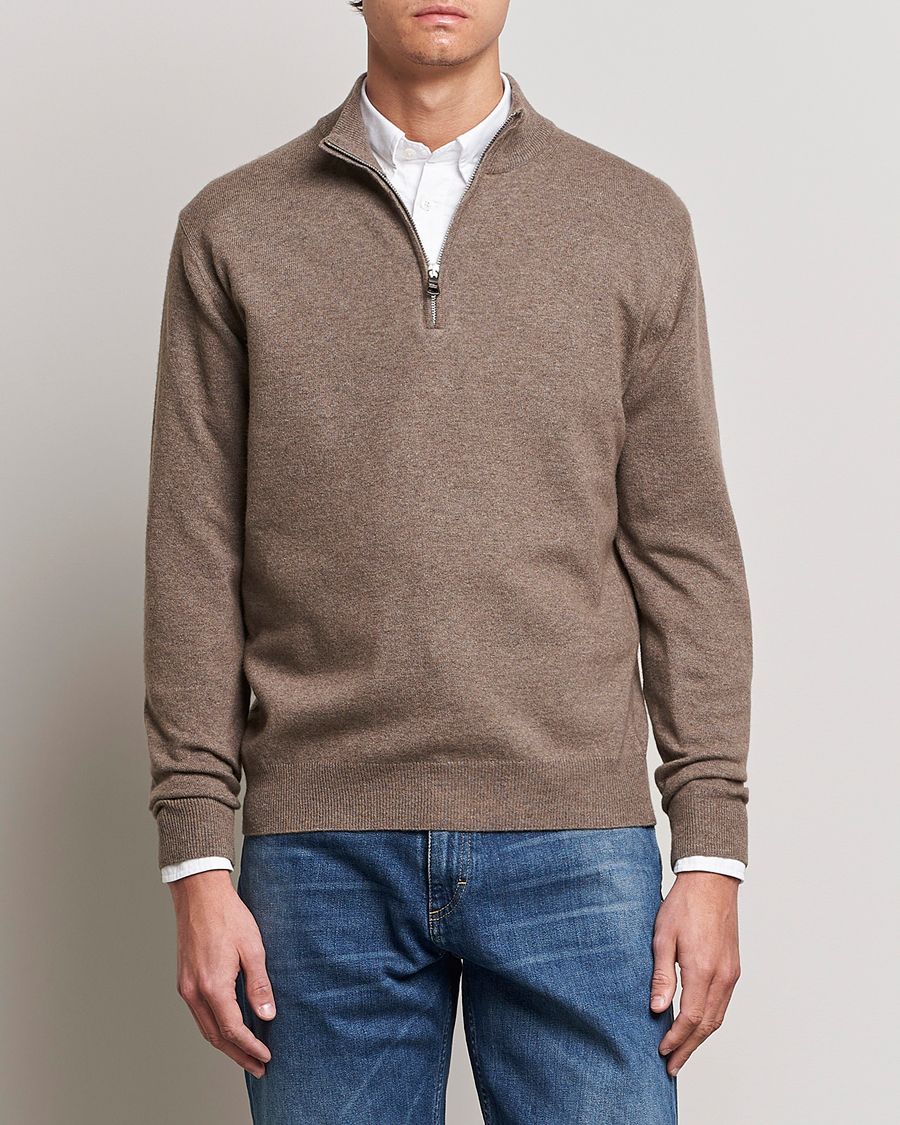 Herren |  | Oscar Jacobson | Patton Wool Half-Zip Beige