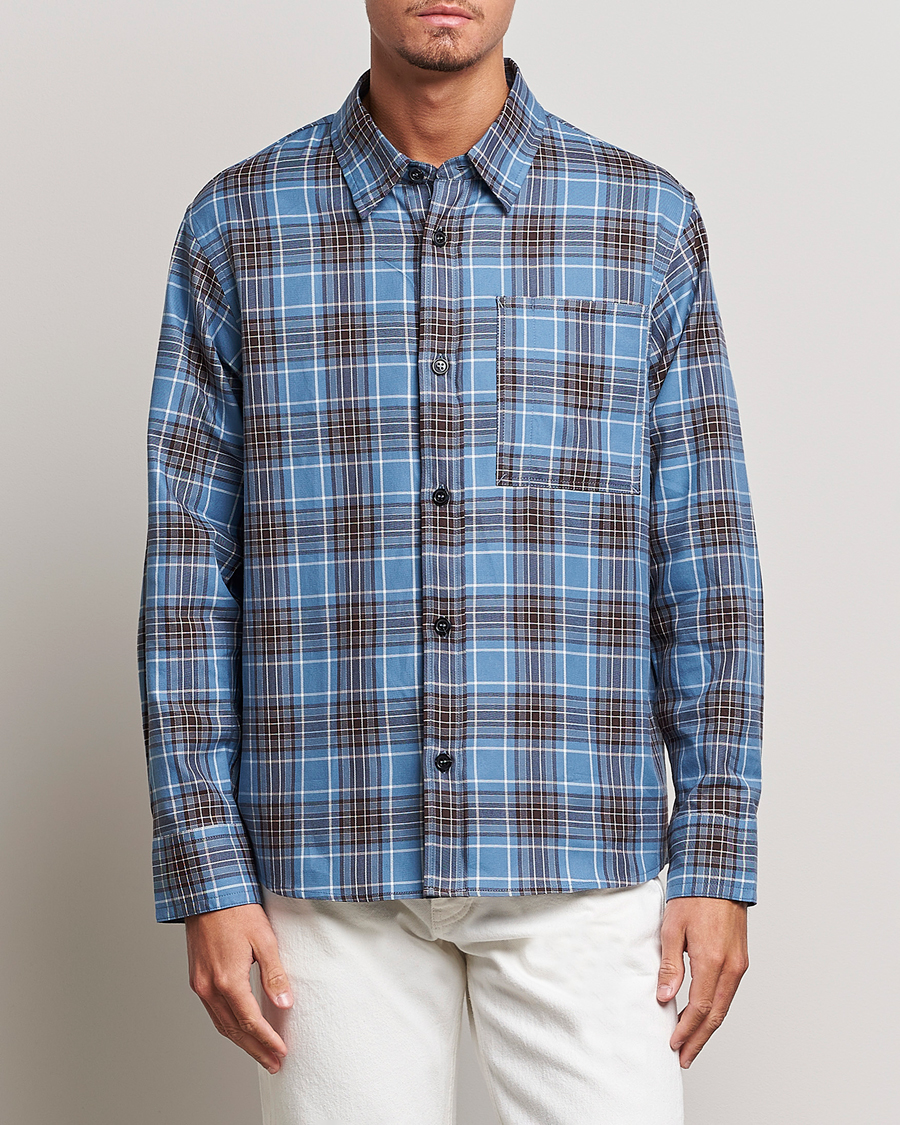 Herren |  | A.P.C. | Graham Checked Overshirt Clear Blue