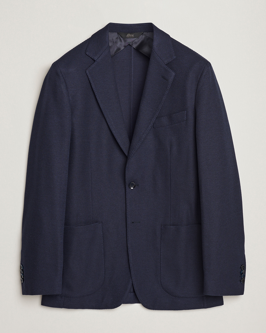 Herren | | Brioni | Wool/Silk Jacquard Jersey Blazer Navy