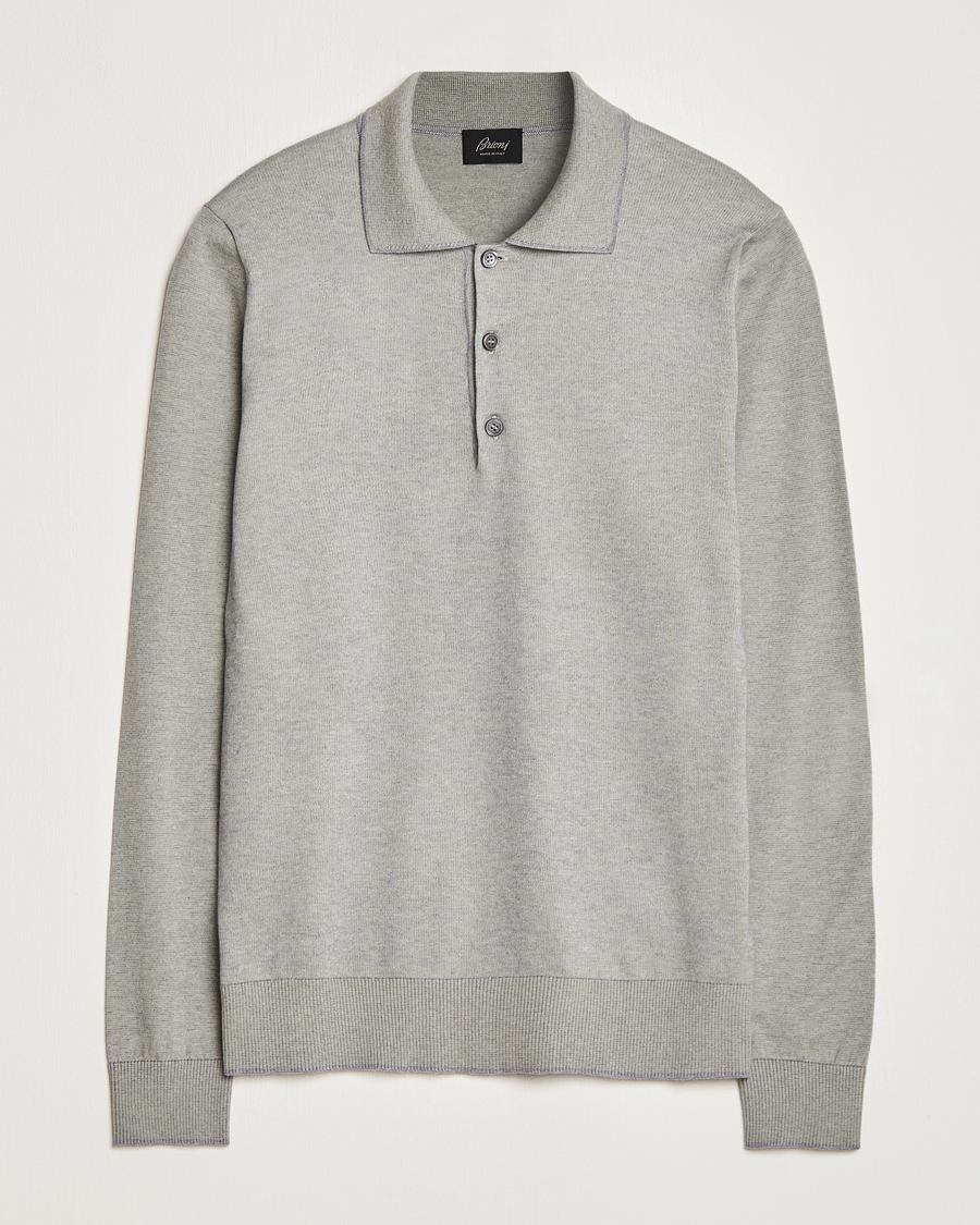 Herren | Pullover | Brioni | Cashmere Blend Long Sleeve Polo Sage