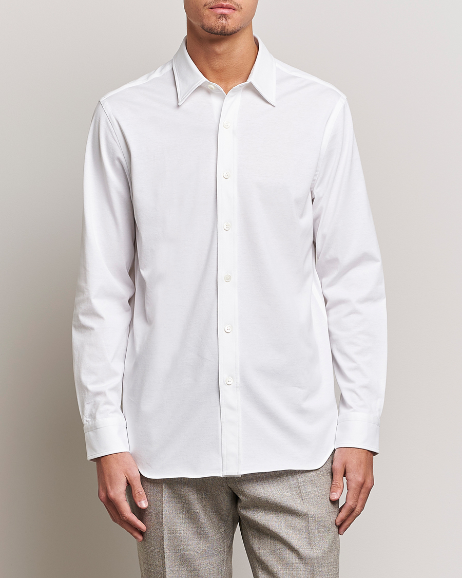 Herren | Quiet Luxury | Brioni | Soft Cotton Jersey Shirt White