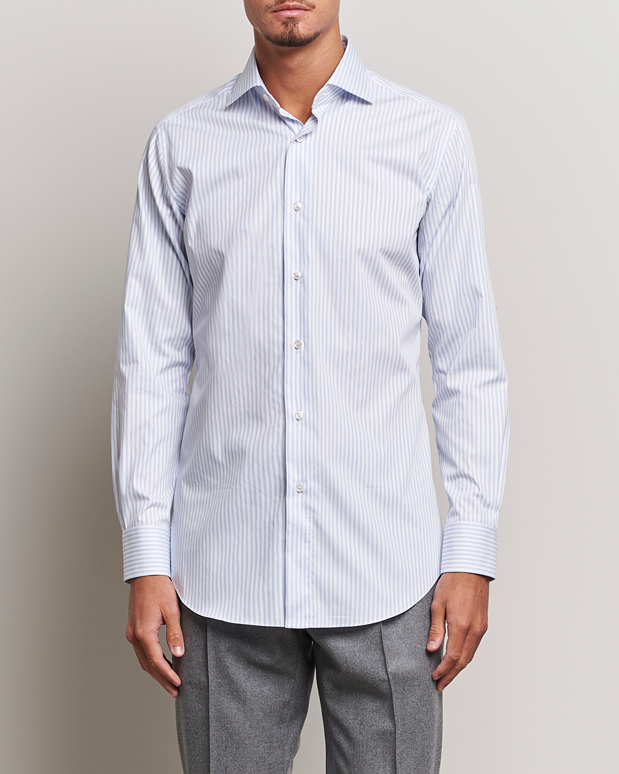 Herren |  | Brioni | Slim Fit Striped Dress Shirt Light Blue