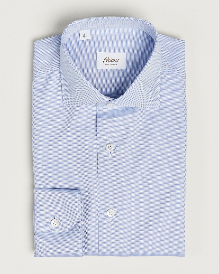 Herren | Luxury Brands | Brioni | Slim Fit Royal Oxford Dress Shirt Light Blue