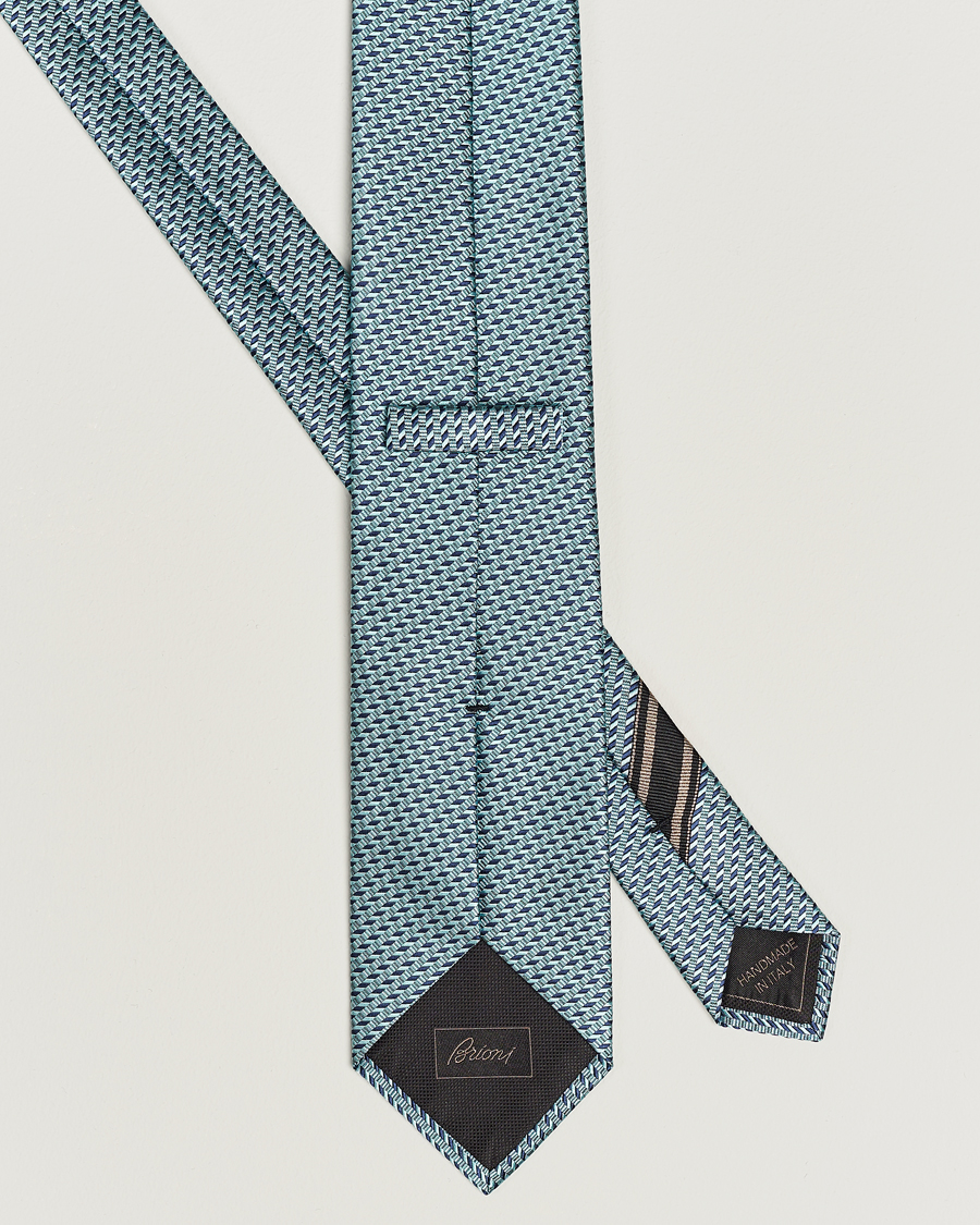 Herren | Krawatten | Brioni | Geometrical Jacquard Silk Tie Teal