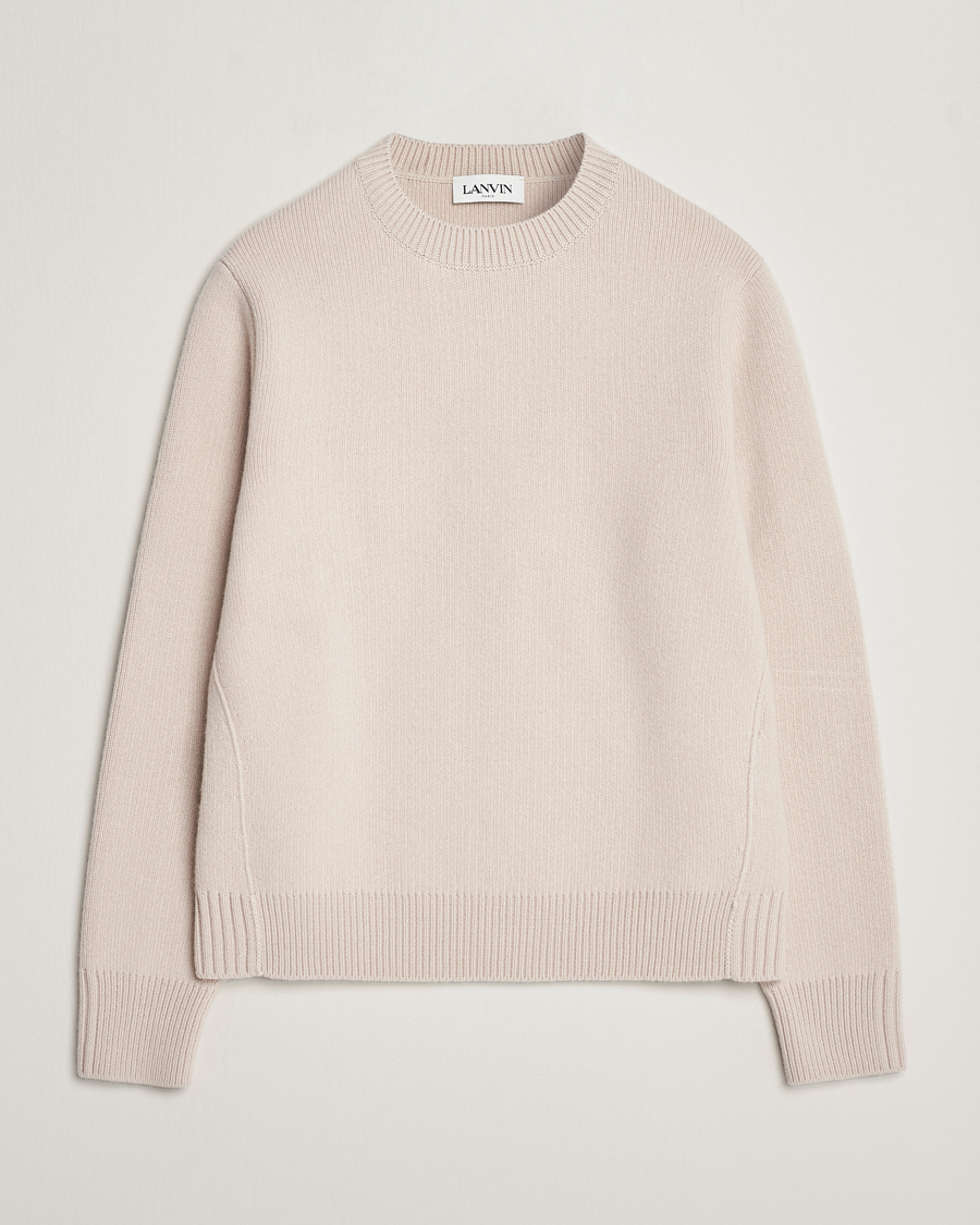Herren | Pullover | Lanvin | Cashmere Blend Crew Neck Sweater Light Beige