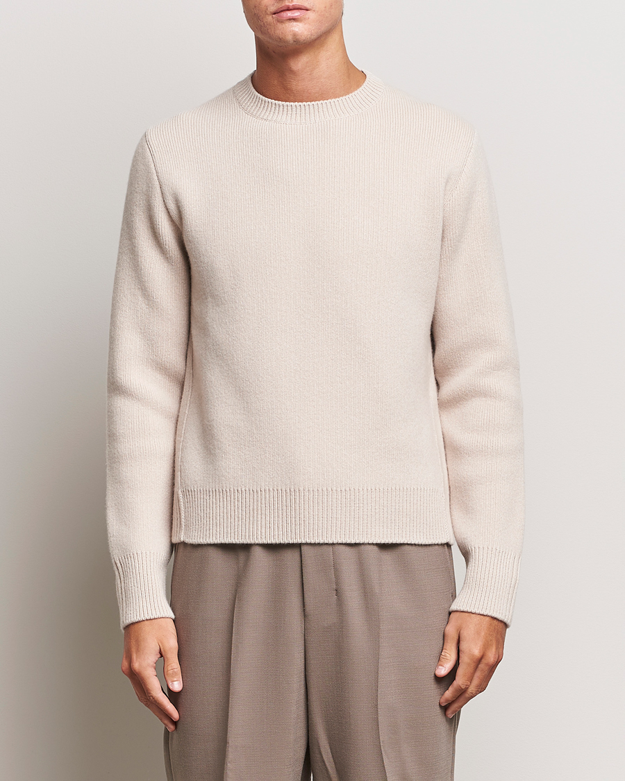 Herren | Pullover | Lanvin | Cashmere Blend Crew Neck Sweater Light Beige