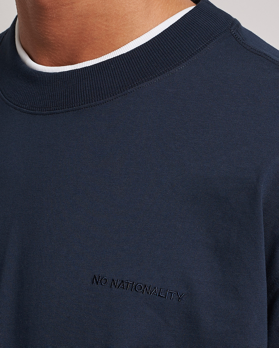 Herren | T-Shirts | NN07 | Benja Pima Cotton Long Sleeve T-Shirt Navy