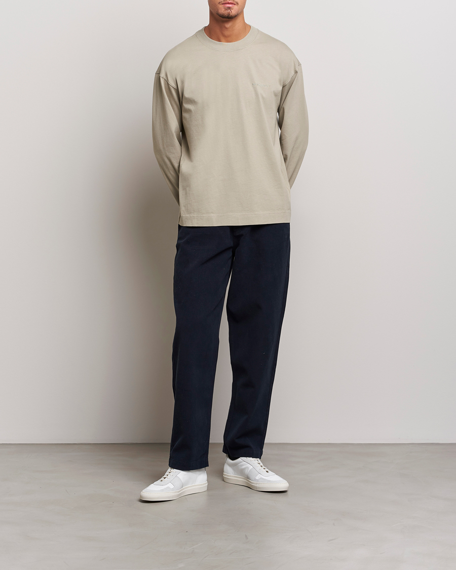 Herren | T-Shirts | NN07 | Benja Pima Cotton Long Sleeve T-Shirt London Fog