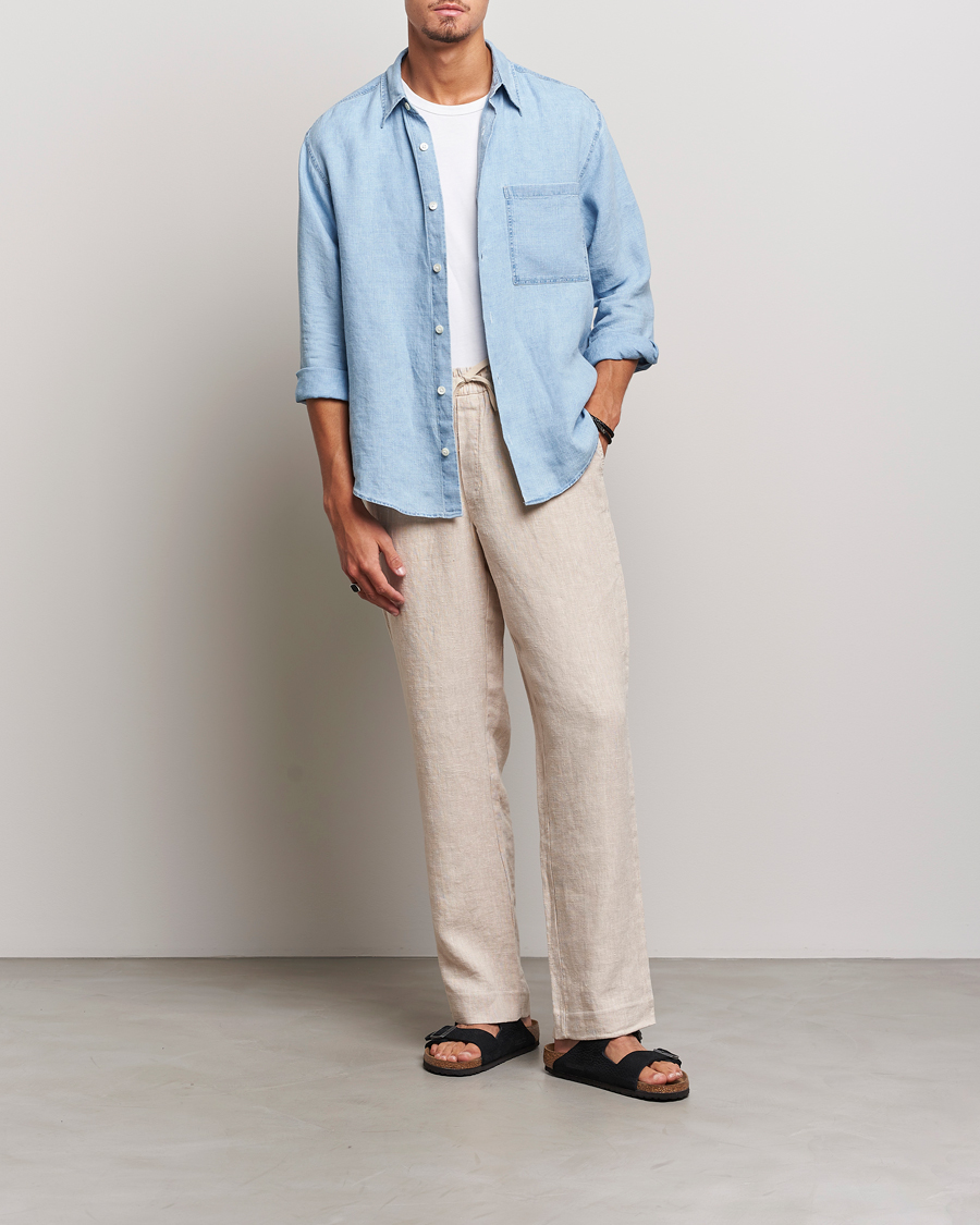 Herren | Hemden | NN07 | Quinn Linen Shirt Light Indigo